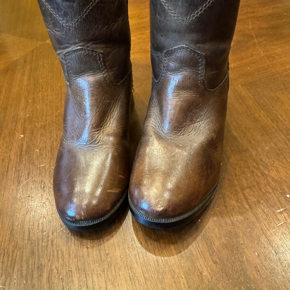 SMOKEY MOUNTAIN BOOTS Classic Brown Kids Leather Boots Size 6 1/2